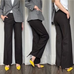 SportMax Soft Wool Dark Brown Boot Cut Trouser Pants US S (6)